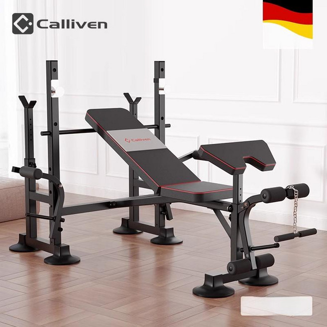 벤치프레스 머신 역도 50kg 기구 바벨 스미스, 디럭스 웨이트 벤치+70kg 바벨