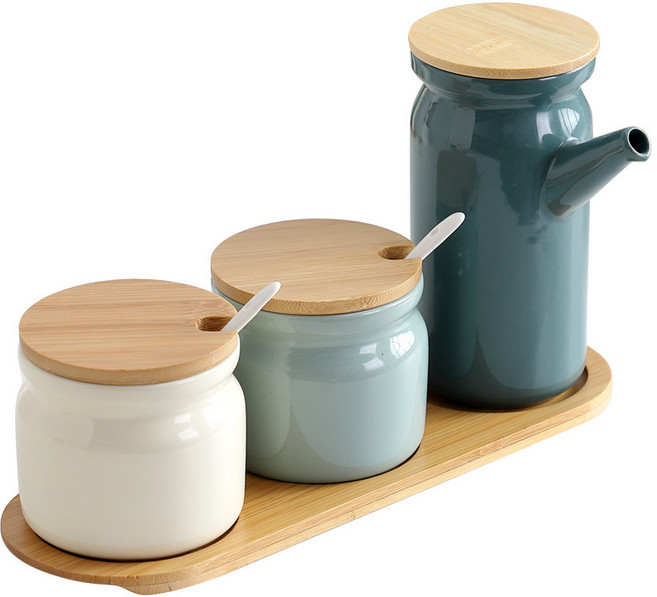 북유럽 항아리 세라믹 조미료통 양념통세트 도자기, R