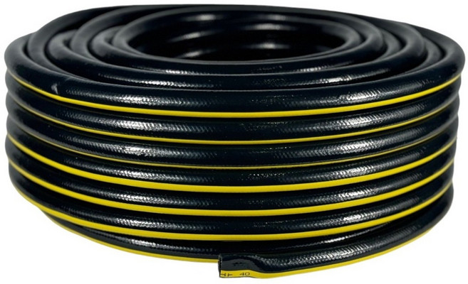 [에이팩스 케미칼] 국산 빵빵이 물호스 연결구 포함 15mmx30M 50M 식당용 원예용 축사용, 1개, 검정/노랑 말랑이