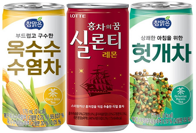 Yotta DAE 실론티 헛개차 옥수수염차 175ml X 30캔(총90캔), 90개
