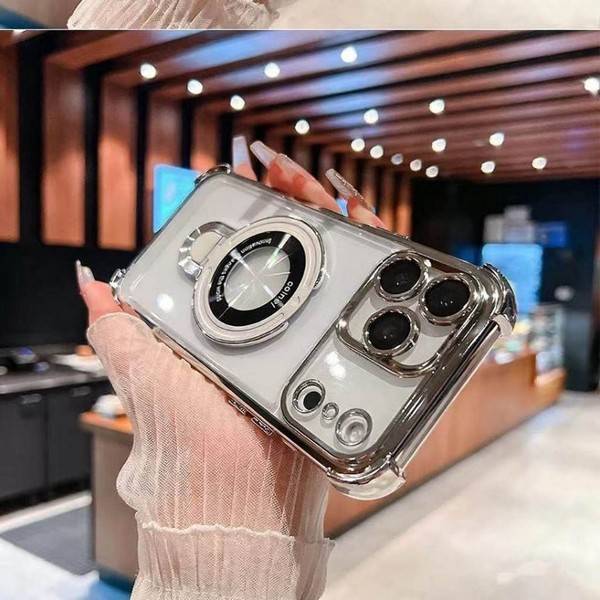 Rabbit Technology 四角加厚氣囊防摔殼 磁吸超薄支架 適用iPhone手機防摔殼