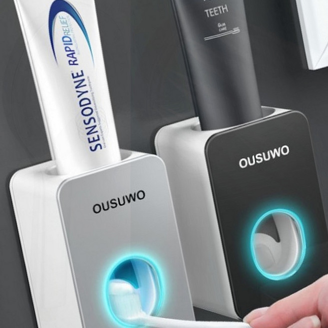 치약 짜개 자동 디스펜서 치약통 절약 욕실 치약 디스펜서, 1개, GFarm  No.02 자동 치약짜개 블랙