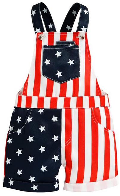 YPLOJOUO Infant Baby Independence Day Jumpsuit Star Stripe Print Sleeveless Suspender Pants Cute