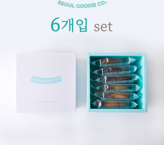 [서울쿠키] 6개입 세트 프리미엄 수제쿠키 선물세트 화이트데이 어린이집 유치원 회사 선물 답례품, 샤르르 플레인 2개+리얼 초코 쿠키 2개+아몬드 쿠키 2개, 1개