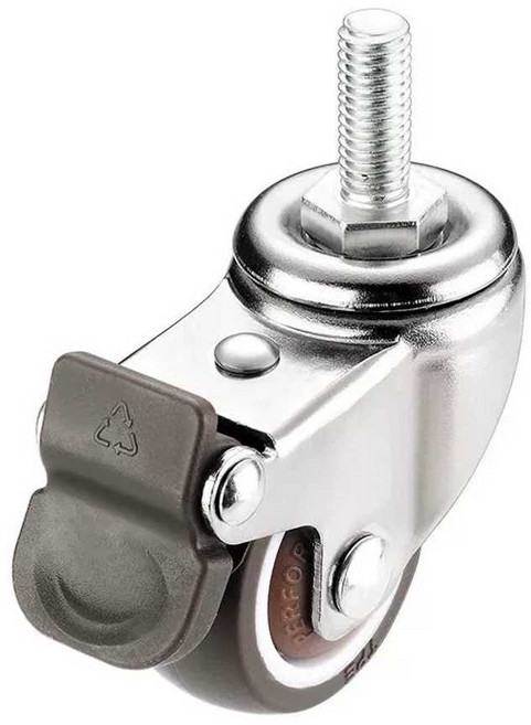 책상 가구 다용도 우레탄 바퀴 냉장고 휠 브레이크 범용, 1개, 1인치/M8x15브레이크/4세트