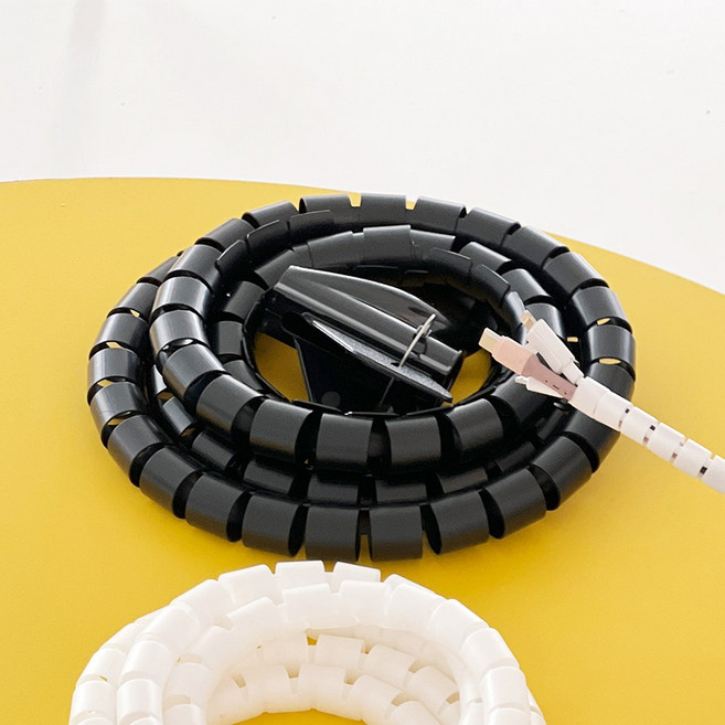 이이공브이샵 스네이크 케이블 정리 커버 전선보호 책상 컴퓨터 선정리 홀더 풀세트, 블랙 풀세트, 1개