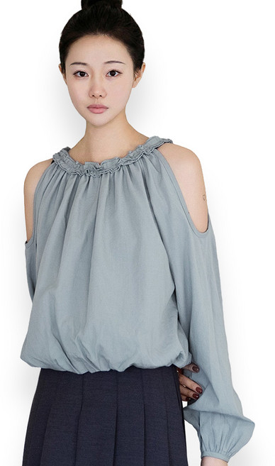 클레이스 컷아웃 숄더 블라우스