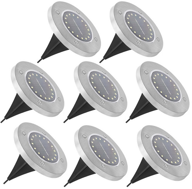 엔빙 태양광 LED 매립 잔디등 8개 NV-163, 화이트