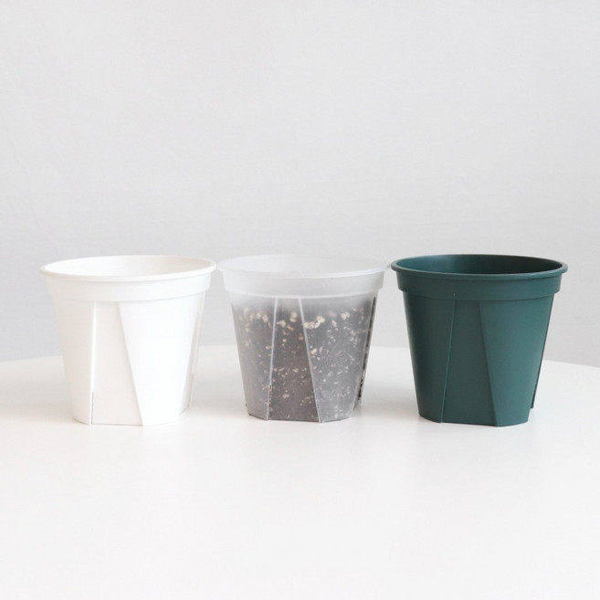 마이플랜트 차이 슬릿화분, 24호, 화분+받침세트(투명), 1세트, 투명