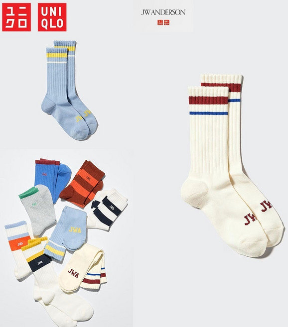 유니클로 재팬 자수 로고 양말 남녀 공용 2컬러 484241