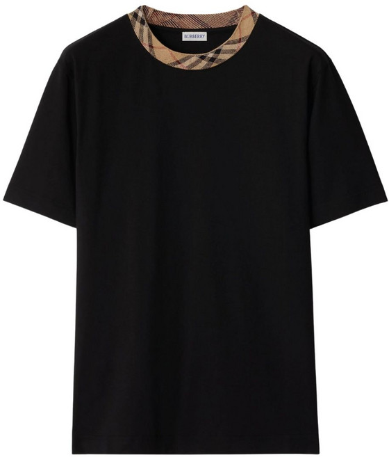 버버리 체크 트리밍 티셔츠