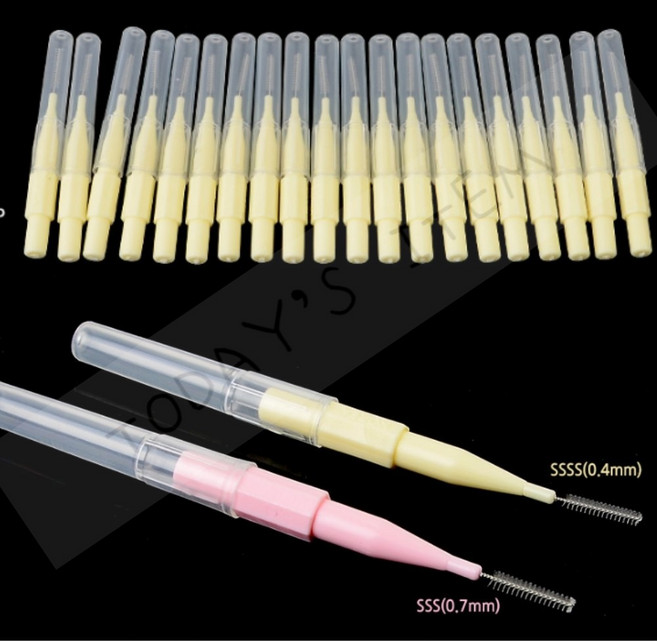 치과용치간칫솔 치간솔 치간칫솔일회용 20P 치간칫솔SSSS 0.4 L형, SSSS (0.4mm), 20개