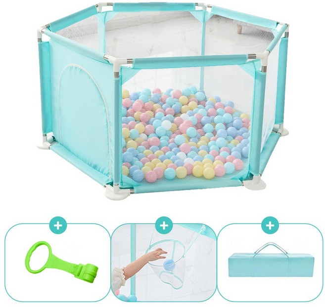 코코 베이비룸 아기 울타리 안전가드 볼풀장 펜스 어린이 유아 놀이텐트, 민트, 1개