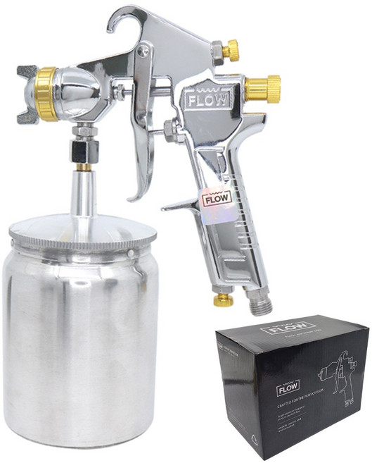 플로우 F50 흡상식 경량 에어 스프레이건 자동차도장용 도색용 범용 가성비 후끼, 1.8