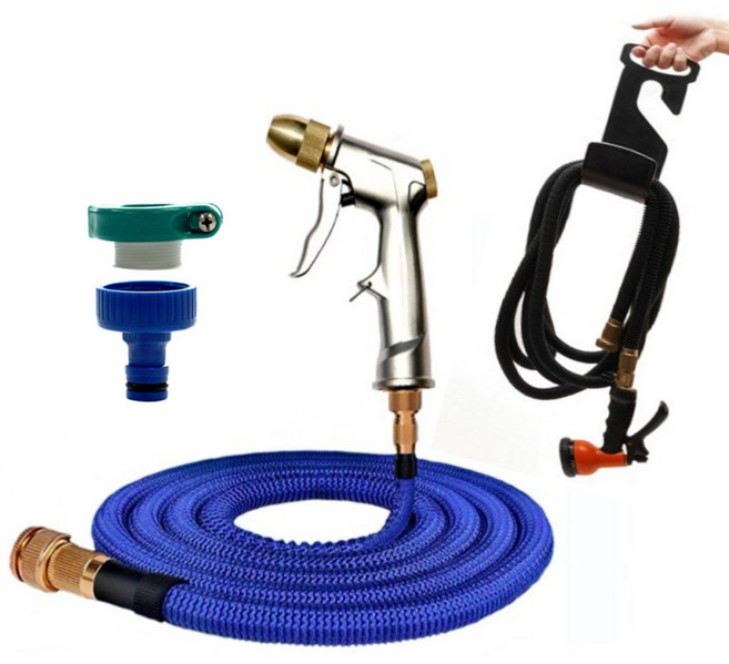 애드크로스 더쎈 초강력 매직 분사기 원예 정원 플렉시블 호스 물호스 고압분사기 숏 분사기+일반호스 30M, 1세트