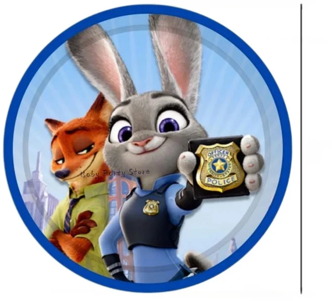 주토피아 2 테마 파티 장식 접시 테이블보 케이크 토퍼 배너 컵 생일 크리스마스 어린이 용품, 15 10pcs 9inch Plates-1