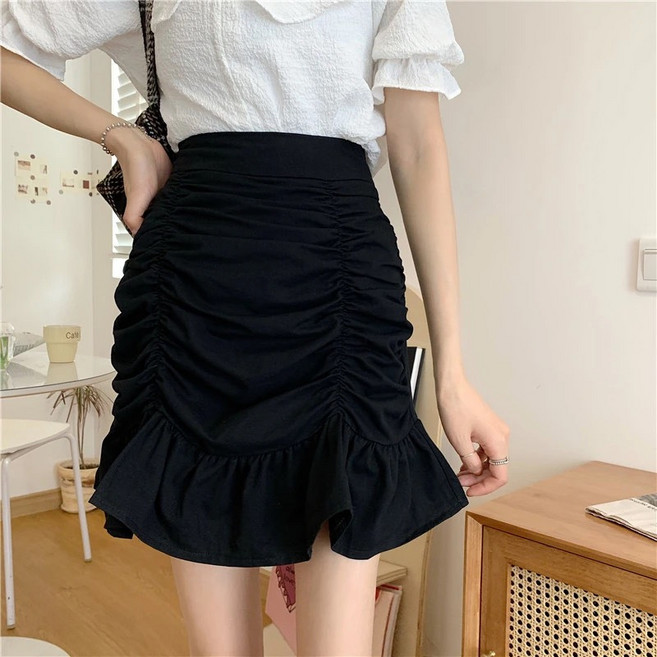 【顯瘦包臀】半身裙 魚尾裙 短裙 百褶裙 高腰裙 包臀裙 春季新款 氣質小性感 通勤約會穿搭
