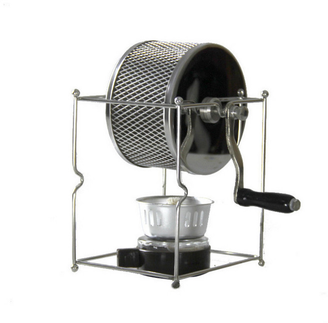 Shark家具 手搖烘豆機 咖啡生豆烘焙機 DIY小型不銹鋼滾輪烘烤機, 1個, 斜網