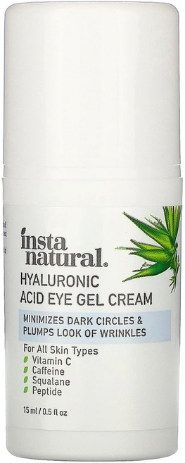 InstaNatural 히알루론산 아이 젤 크림 15ml (0.5 fl oz) 2팩, 1개 - 쿠팡