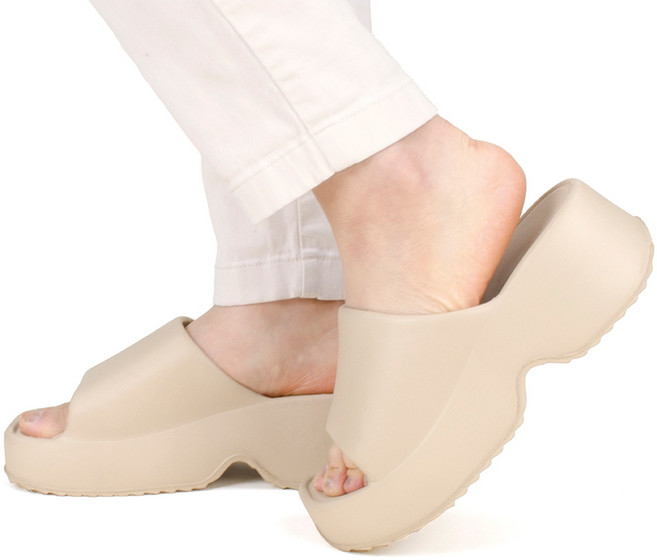 여성 nature sole 오피스폼 6cm 통굽 족저근막염 키높이 사무실 슬리퍼