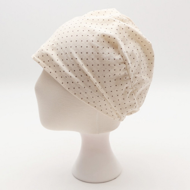 에스랑 미니도트 순면 항암모자 두건 실내 봄 여름 중년여성 얇은 식당 병원 암환자 수면 비니 모자