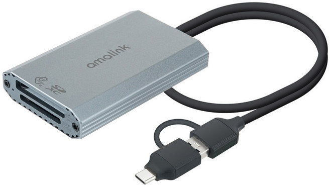 컴스 USB 3.2 Gen2 CF express Type B & UHS-II SDXC SDHC 듀얼슬롯 카드리더기, FW527, 그레이, 1개