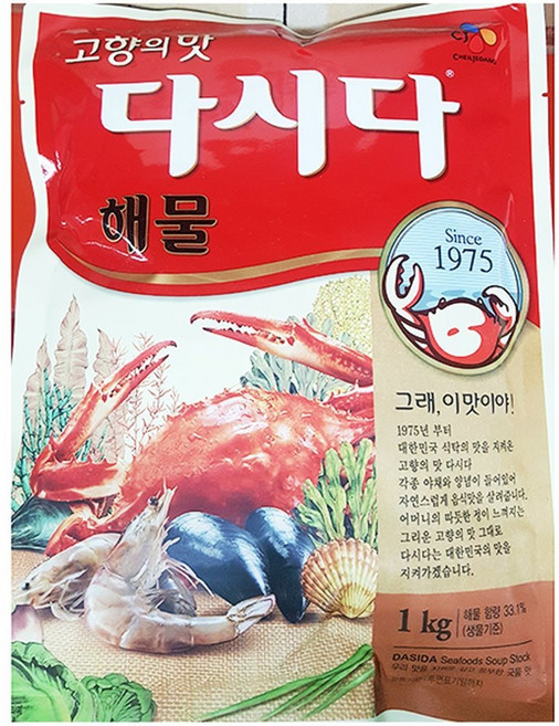 [한박스] CJ제일제당 다시다 해물 백설 1kg X 10개입, 1개