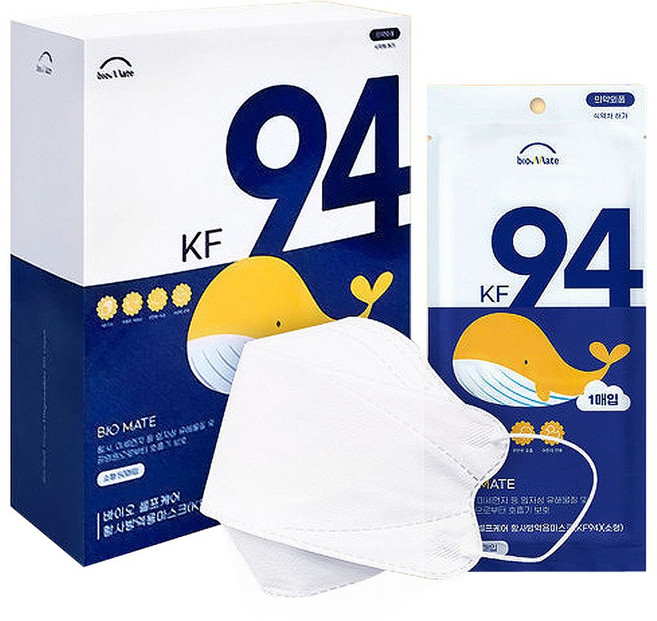 바이오메이트 셀프케어 마스크 소형 KF94, 50개입, 1개, 화이트