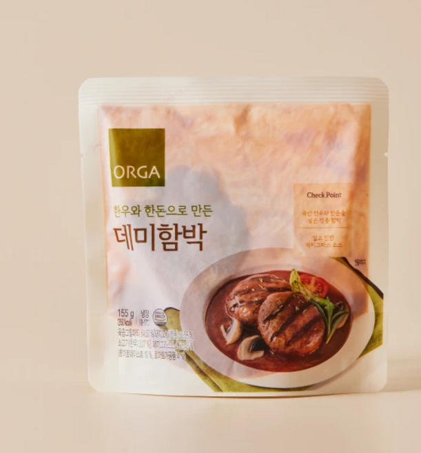 [풀무원] [올가] 한우와 한돈으로 만든 데미함박, 2개, 155g
