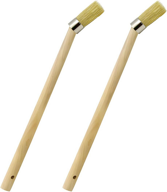 KPFILEH 2PCS 자동차 커브드 타이어 장착 페이스트 윤활유 브러시 11인치 플라스틱 손잡이가 있는 45도 각도 헤드 오토 휠 어플리케이터 손쉬운 도포를 위한 림 딥 클리닝, Wood