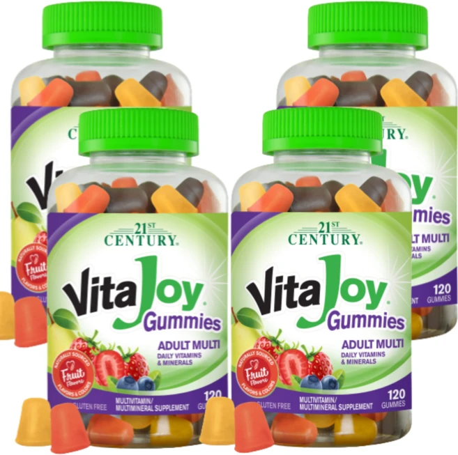 21세기센트리 비타 조이 어덜트 멀티비타민 멀티미네랄 프루트 블루베리 페어 스트로베리 구미, 120정, 4개 - 쿠팡