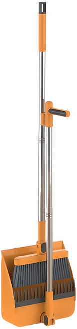 에버하우스 각도조절 빗자루 + 쓰레받이 세트, 1세트, 오렌지