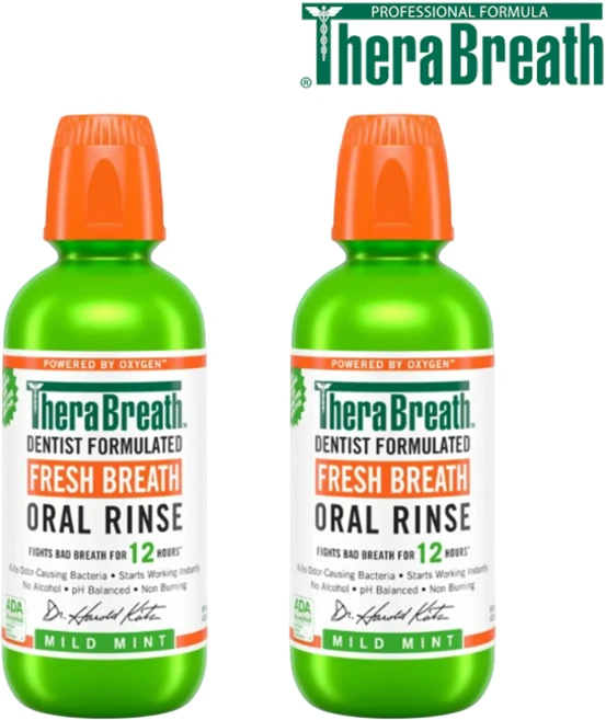 [TheraBreath] [1+1] 테라브레스 직구 구취제거 입냄새제거 가글 마일드민트 473ml 1개 + 마일드민트 473ml 1개 TheraBreath Mouthwash, 2개 - 쿠팡