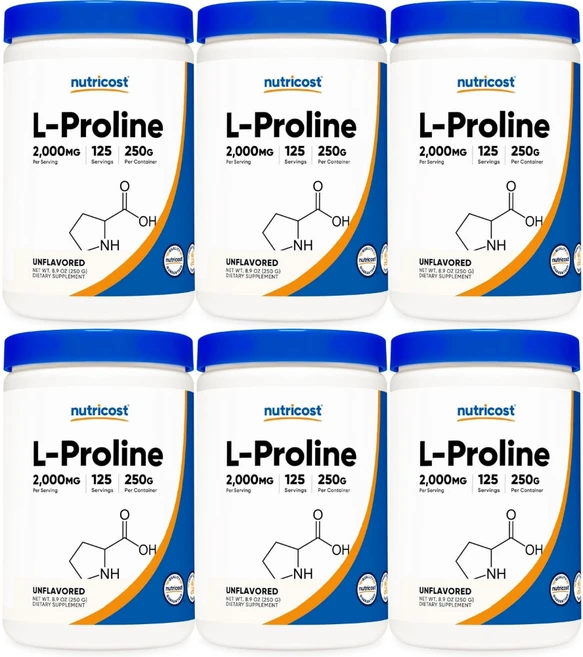 뉴트리코스트 고흡수 엘 프롤린 파우더, 250g, 6개 - 쿠팡