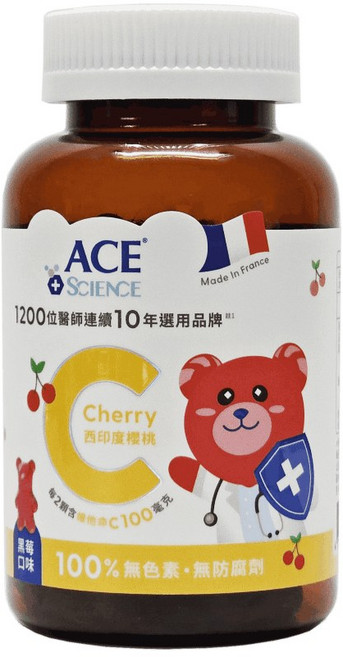 ACE SCIENCE 西印度櫻桃C軟糖 黑莓口味, 1個, 1份