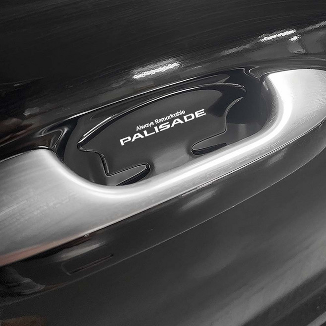 [비브랜드] 미드미 손잡이 실리콘 도어컵 보호필름 흠집방지 용품 엣지 4P 팰리세이드 호환, 블랙