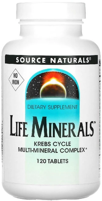 소스내추럴스 라이프 미네랄 Life Minerals 철분 무함유 120정, 1개, 1개 - 쿠팡