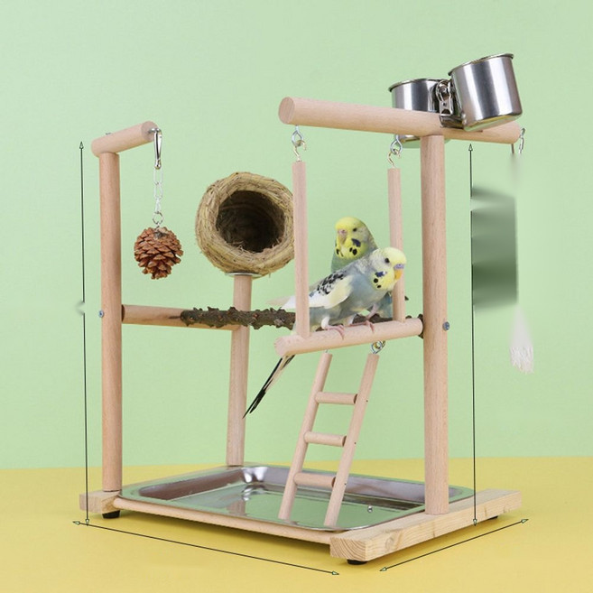 앵무새놀이터 새장 장난감 세트 빗창 횟대 날림장 용품 횃대 스트레스해소, 1개