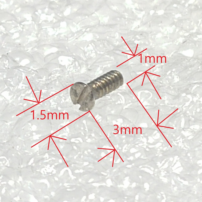 초미니 1자 접시평머리 M1볼트 1x3x1.5mm 메탈 4개, 1개