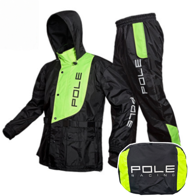 폴레이싱 오토바이 우비 상하의 세트 C타입, 네온