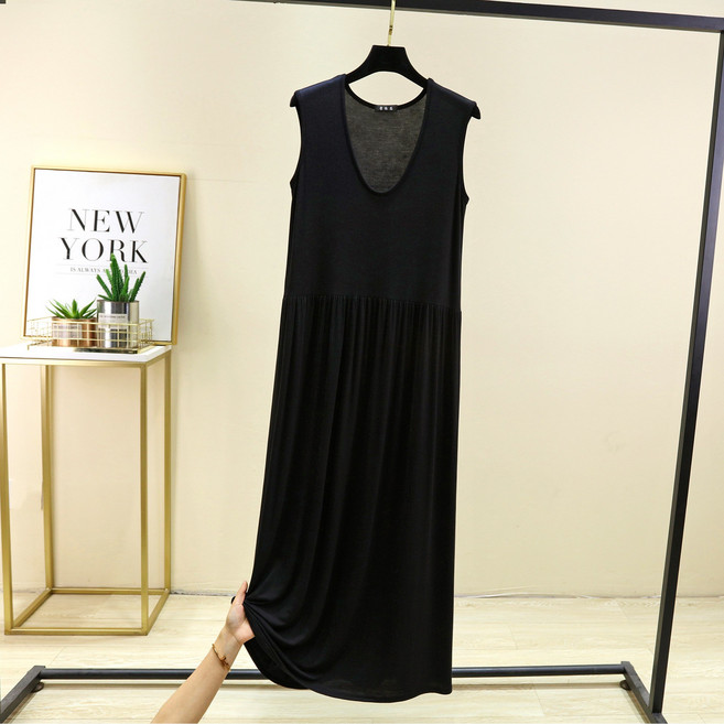 여성 빅사이즈 모달 민소매 롱원피스 KX-2501