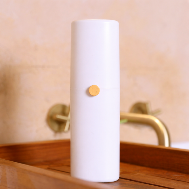 텔럽 모던 스마일 휴대용 칫솔 케이스 물빠짐 잠금기능 냄새없는, 1개, 화이트