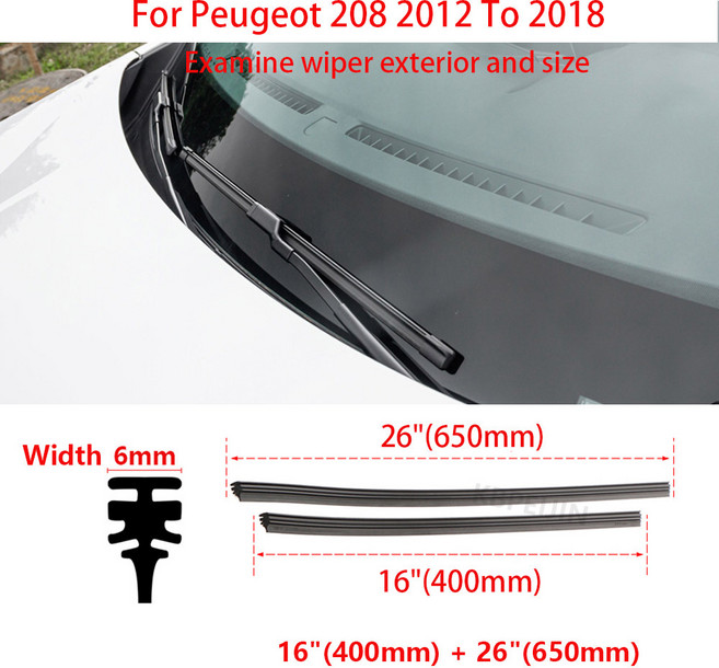 푸조 액세서리 와이퍼 2018 자동차 리필 2014 블레이드 고무 스트립 세트 208 2013, 16 and 26