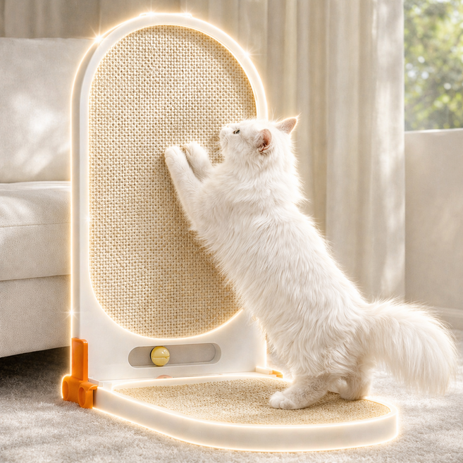 나너마켓 각도 조절 수직형 고양이 스크래쳐, 1개, 화이트