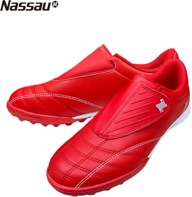 낫소 유소년 풋살화 베이직 레드 NASSAU 학교 실내 체육 벨크로