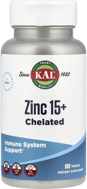 KAL 아연 15플러스 베타인 HCl 앤드 미량 미네랄 함유 100정, 4개 - 쿠팡