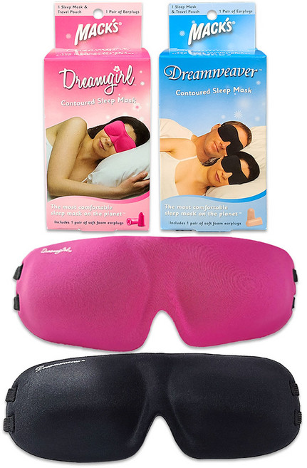 미국 맥스 드림위버 3D 입체차광 수면안대 + 고급이어플러그 + 파우치 핑크 블랙