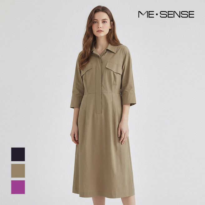 [미센스] 벨티드 카라 원피스_MB45OPM211A