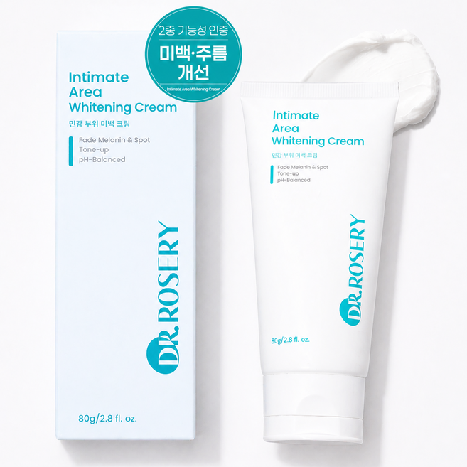 3위 - 닥터 로제리 미백크림 잡티 화이트닝 톤업크림 바디 착색크림 Y존 겨드랑이 사타구니 얼굴 목 엉덩이 팔꿈치 영