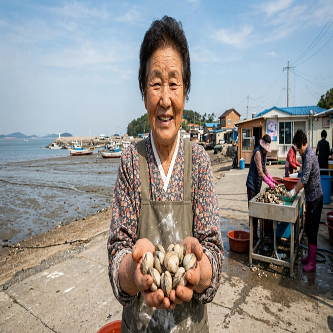 16호 원조할머니 여주 자연산 손질 검정 새조개, 1개, 200g